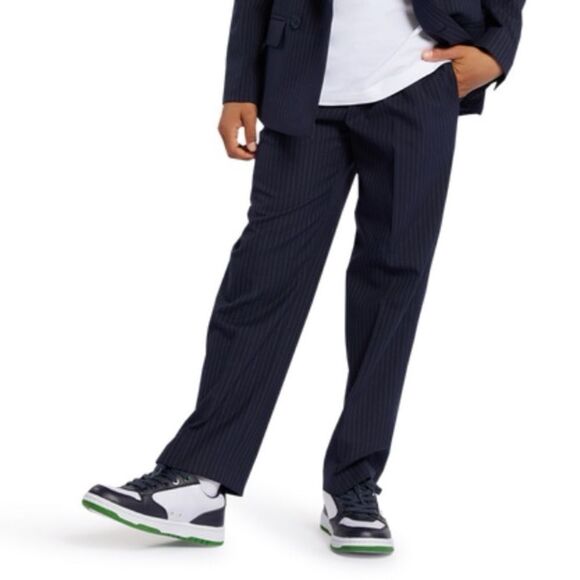 BOSS - Pinstripe Dress Pants - Navy - Picture 3 of 8
